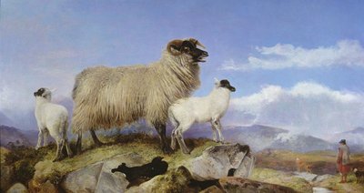 Ewe and Lambs by Richard Ansdell